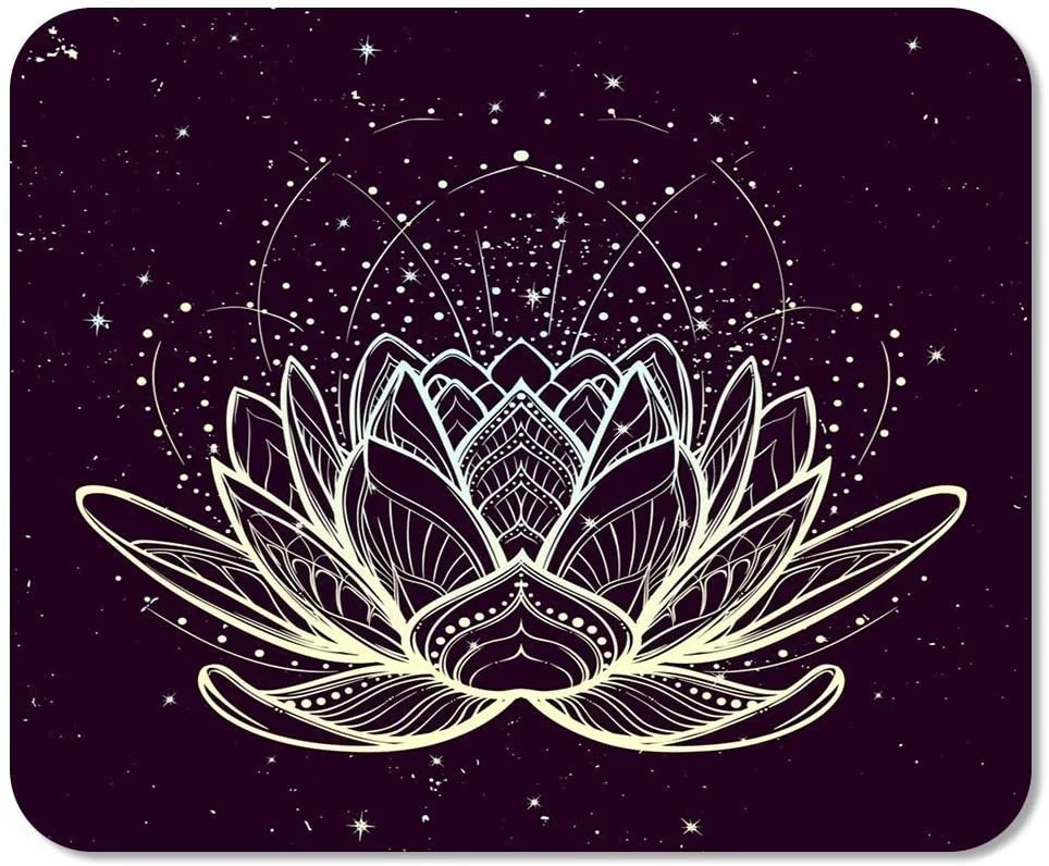 Mousepad Computer Notepad Office Lotus Flower Intricate Linear Drawing on Starry Nignt Sky for Yoga Home School Game
Mousepad Computer Notepad Office Lotus Flower Intricate Linear Drawing on Starry Nignt Sky for Yoga Home School Game
