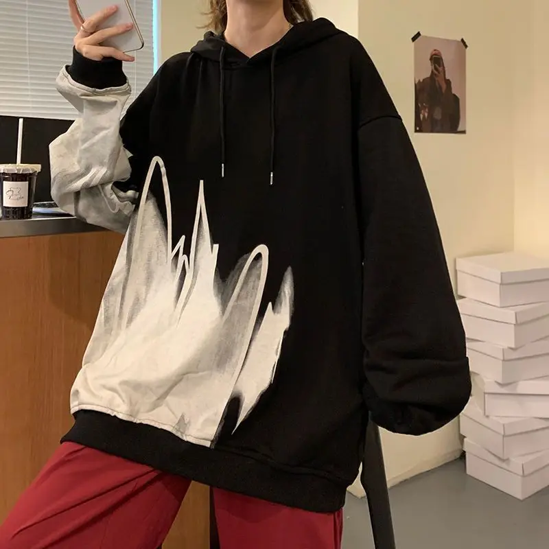 Женская толстовка с капюшоном Goth Tie-dye, черная или белая Повседневная Свободная Толстовка с длинными рукавами, в винтажном стиле, осень 2021
Женская толстовка с капюшоном Goth Tie-dye, черная или белая Повседневная Свободная Толстовка с длинными рукавами, в винтажном стиле, осень 2021