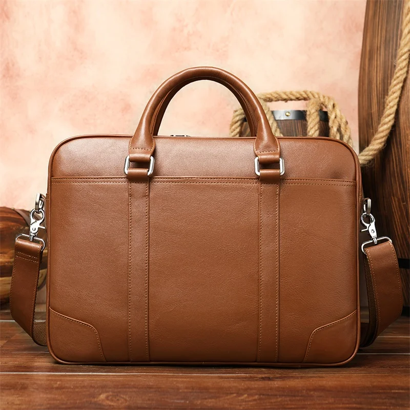 Повседневный мужской портфель сумка для ноутбука деловой документов кожаный