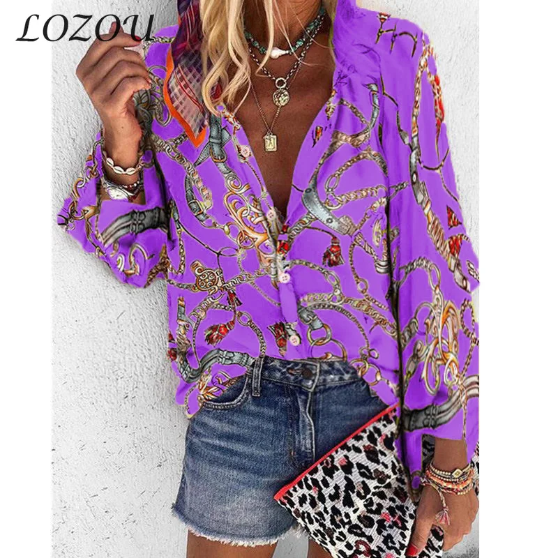 Women's Fashion Printed Long Sleeve Casual Lady All-Match Top New Button Up Shirt Female 2021 Spring and Autumn Stand-Up Collar
Women's Fashion Printed Long Sleeve Casual Lady All-Match Top New Button Up Shirt Female 2021 Spring and Autumn Stand-Up Collar