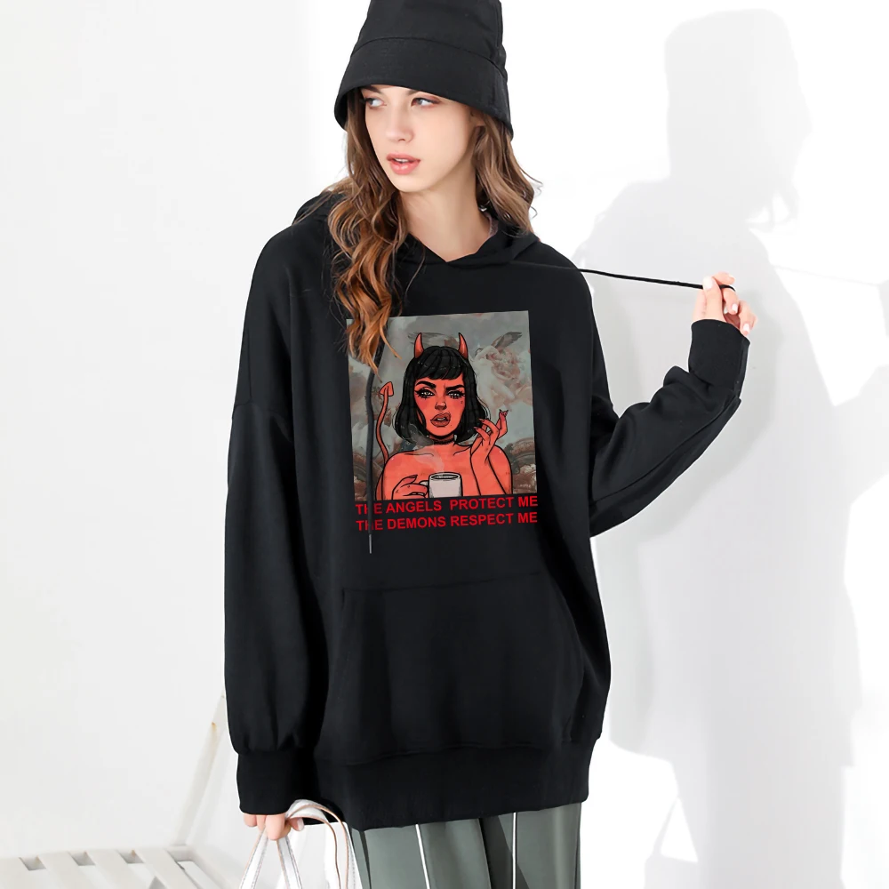 Hoody Cartoon Little Devil Girl Warm Hoodies Female Loose Harajuku Women'S Clothing Hip Hop Fashion Women Sweatshirts With Hood
Hoody Cartoon Little Devil Girl Warm Hoodies Female Loose Harajuku Women'S Clothing Hip Hop Fashion Women Sweatshirts With Hood