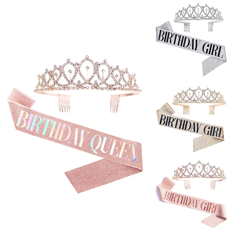 Bling Rhinestone Crystal Crown Tiara Birthday Anniversary Decoration Happy 18 21 30 40 50th Birthday Satin Sash Party Supplies
Bling Rhinestone Crystal Crown Tiara Birthday Anniversary Decoration Happy 18 21 30 40 50th Birthday Satin Sash Party Supplies