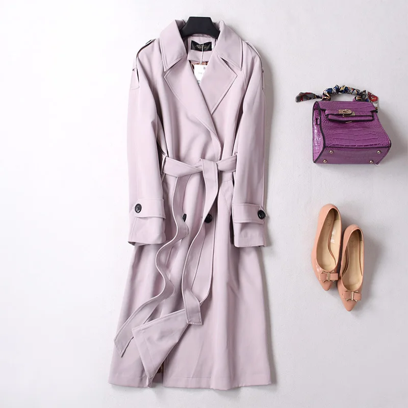 Designer Runway Women Autumn Double Breasted Long Sleeve Solid Long Sleeve Lace Up Overcoat Fashion Office Lady Trench Coat
Designer Runway Women Autumn Double Breasted Long Sleeve Solid Long Sleeve Lace Up Overcoat Fashion Office Lady Trench Coat