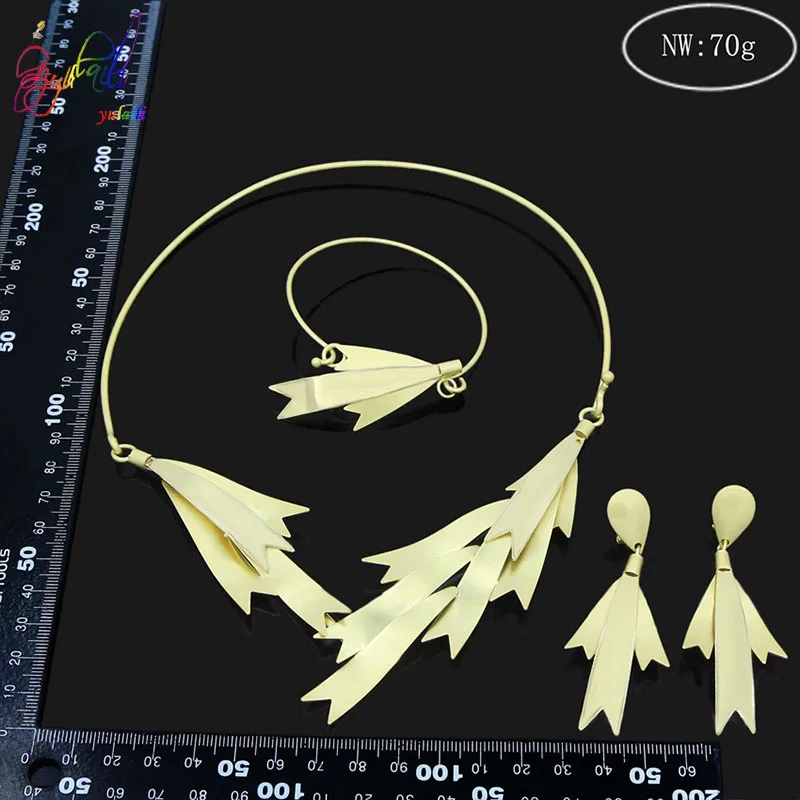 Yulaili Top Quality Dubai Gold Jewelry Sets for Women Charm Leaf Shape Choker Earrings Bracelet Party Wedding Accessories
Yulaili Top Quality Dubai Gold Jewelry Sets for Women Charm Leaf Shape Choker Earrings Bracelet Party Wedding Accessories