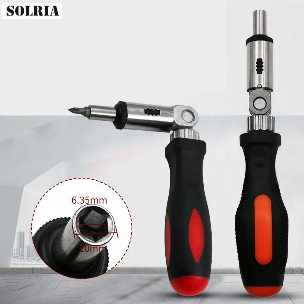 Portable Ratchet Screwdriver Magnetic 180 Degree 1/4 Hex Ratchet Bit Handle Screwdriver Driver Maintenance Tools
Portable Ratchet Screwdriver Magnetic 180 Degree 1/4 Hex Ratchet Bit Handle Screwdriver Driver Maintenance Tools