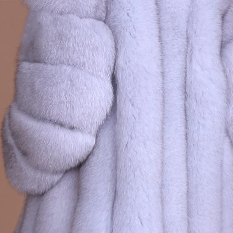 Luxury Ladies Faux Fur Jacket Coat Women Long Fox Winter Warm Fashion Multi Color Coats Outerwear Streetwear | Женская одежда
