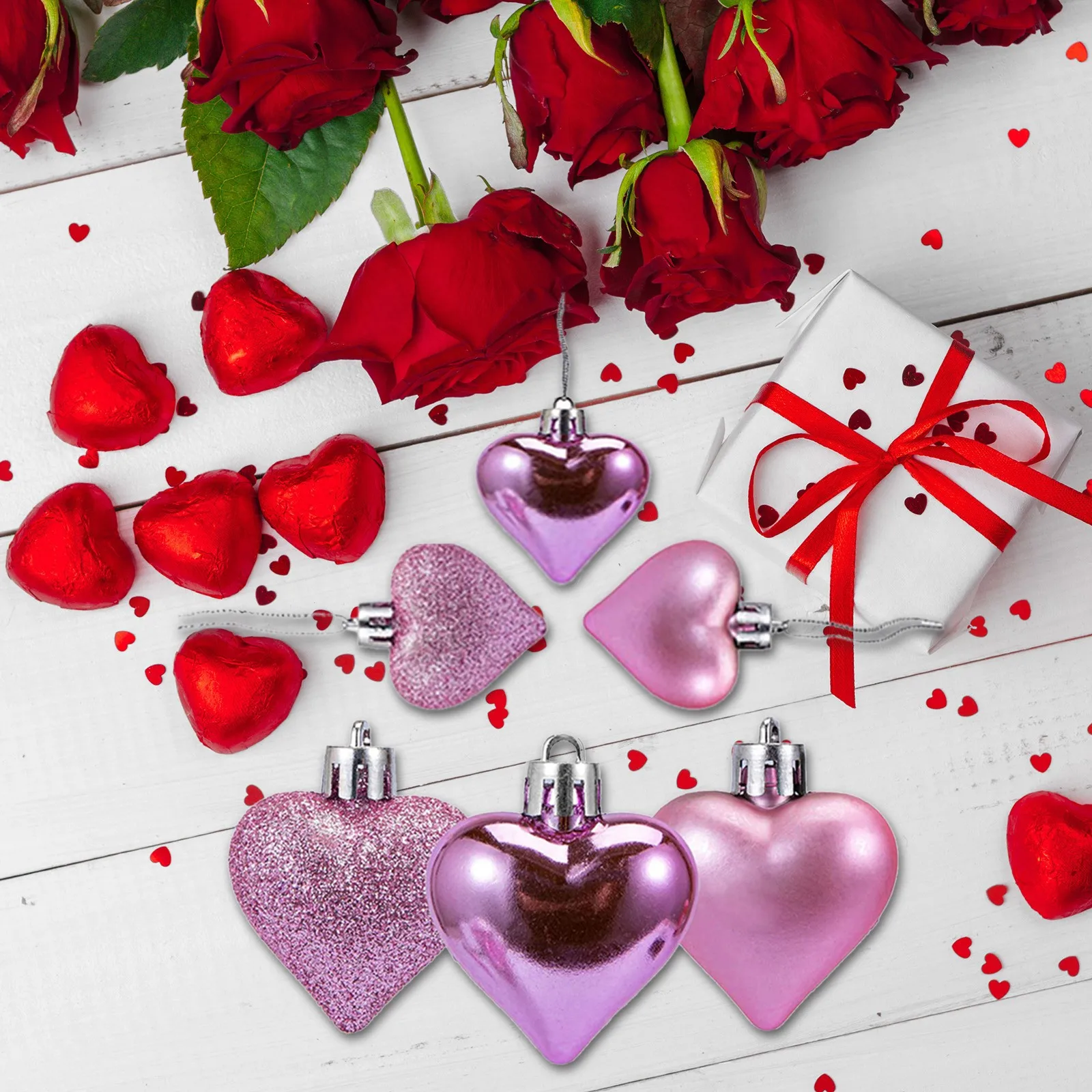 2021 New Products 12pcs Valentine Decorations Heart Ornaments Romantic Valentine's Day Gifts Home romantic Decor Gift 
2021 New Products 12pcs Valentine Decorations Heart Ornaments Romantic Valentine's Day Gifts Home romantic Decor Gift