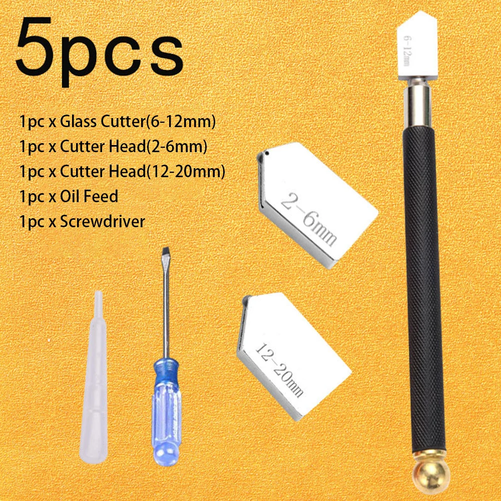 5pcs Glass Cutter Tool Set Ergonomic Screwdriver Alloy Pencil Style Professional DIY Blade Oil Feed 2-20mm Non Slip Portable
5pcs Glass Cutter Tool Set Ergonomic Screwdriver Alloy Pencil Style Professional DIY Blade Oil Feed 2-20mm Non Slip Portable