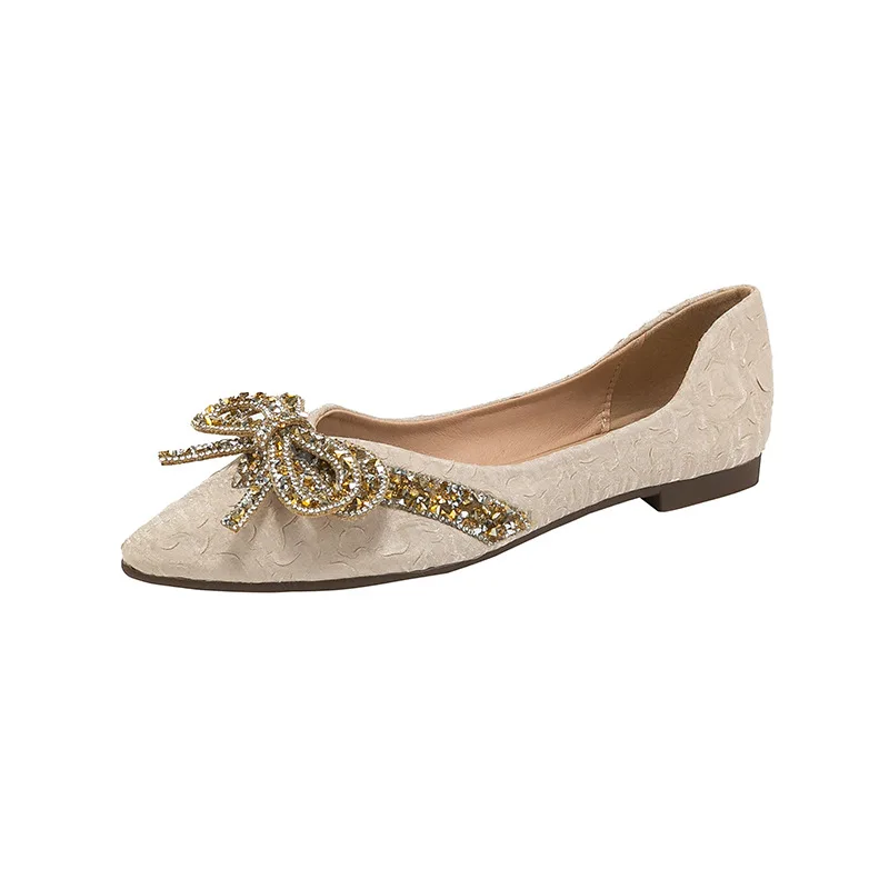 Luxury Flats for Women Butterfly Knot Rhinestone Pointed Toe Shallow Flat Shoes Female Wedding Party Work Boat Shoes
Luxury Flats for Women Butterfly Knot Rhinestone Pointed Toe Shallow Flat Shoes Female Wedding Party Work Boat Shoes