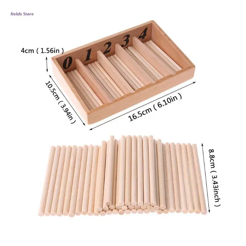 Montessori Wooden Spindle Box 45 Spindles Mathematics Counting Educational Toy 
Montessori Wooden Spindle Box 45 Spindles Mathematics Counting Educational Toy