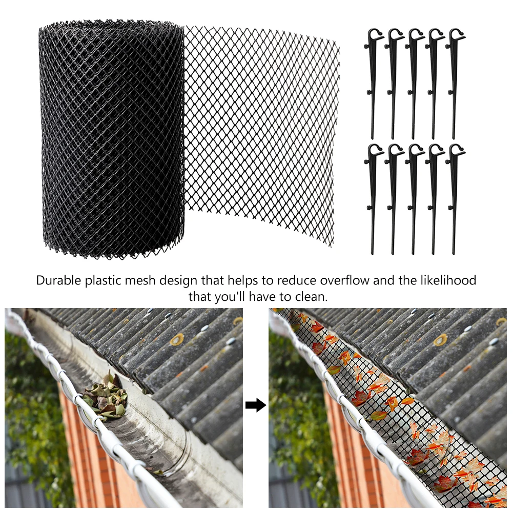 With Stakes Stops Leaves Anti Clogging Mesh Cover Balcony Easy Install Gutter Guard Flexible Drain Reduce Overflow Cleaning Tool
With Stakes Stops Leaves Anti Clogging Mesh Cover Balcony Easy Install Gutter Guard Flexible Drain Reduce Overflow Cleaning Tool