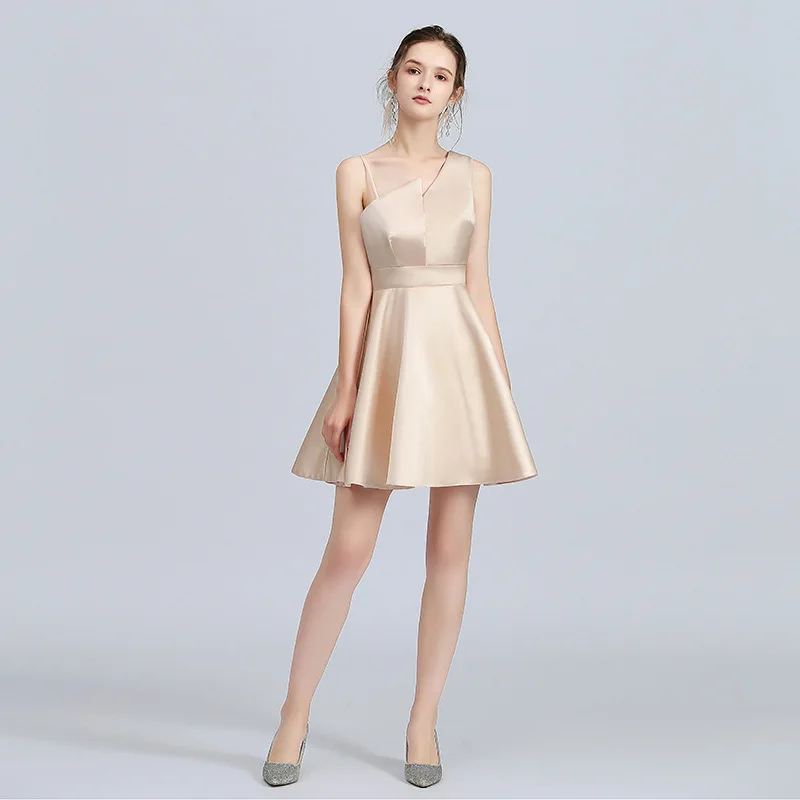 Classmates Graduate Banquet Evening Dress Short Student Birthday Party Prom Dress Women Elegant Asymmetric Collar Dress A247
Classmates Graduate Banquet Evening Dress Short Student Birthday Party Prom Dress Women Elegant Asymmetric Collar Dress A247