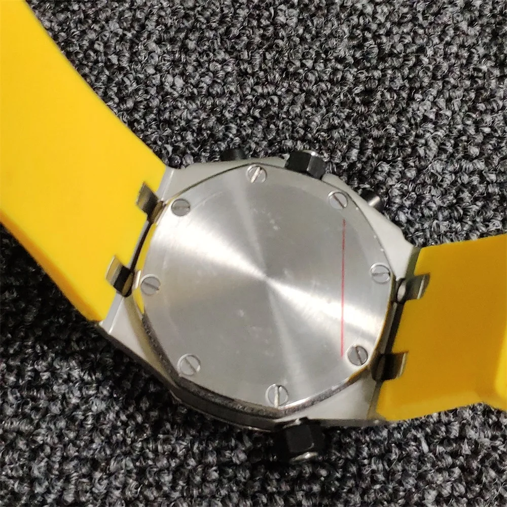 42MM Watch men sterile dial Stainless steel case Japan VK63 timing multi-functional chronograph Rubber strap quartz wristwatches
42MM Watch men sterile dial Stainless steel case Japan VK63 timing multi-functional chronograph Rubber strap quartz wristwatches