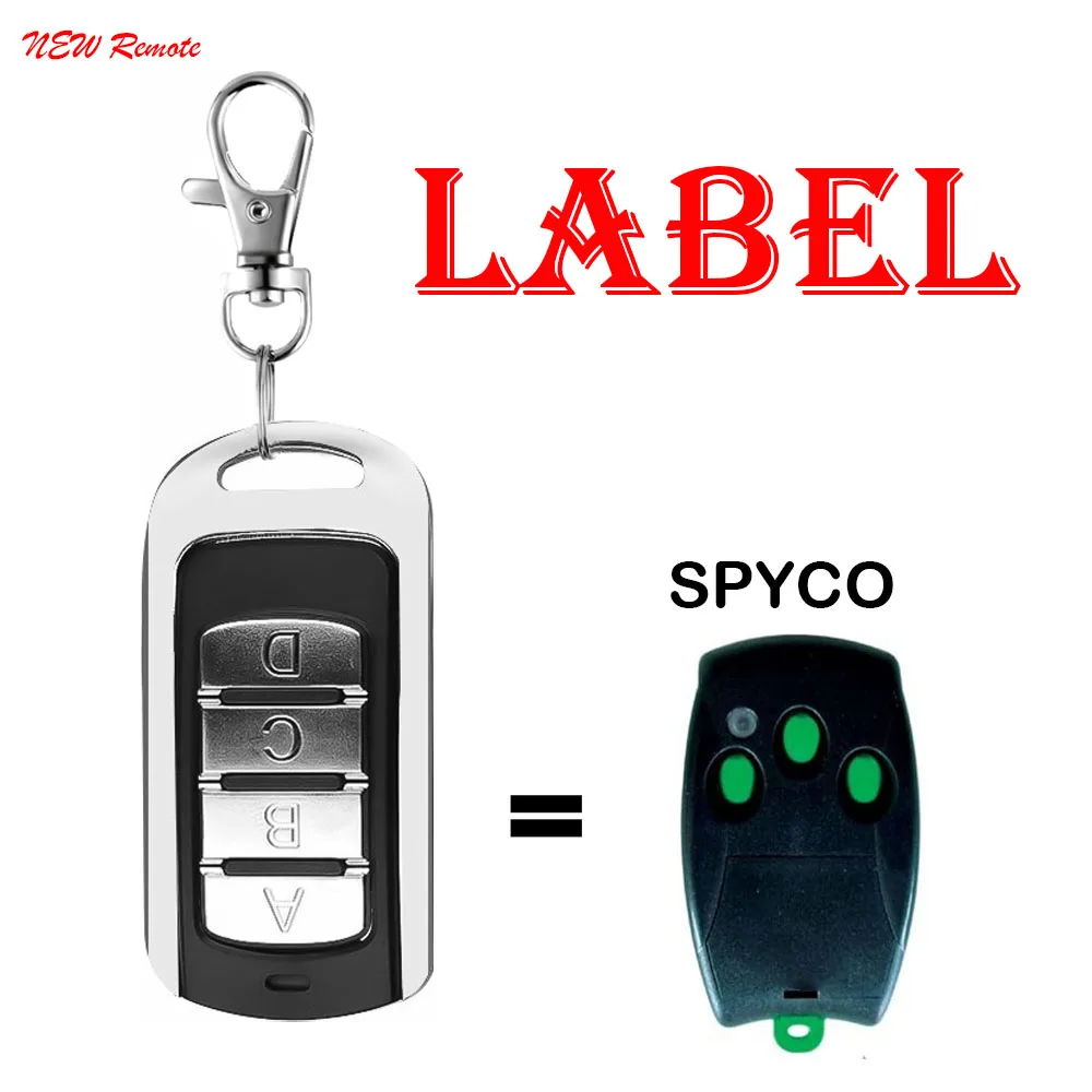 NEW For LABEL Garage Door Remote Control Clone Label Spyco Gate Opener 433mhz Rolling Code Key Fob V15.0
NEW For LABEL Garage Door Remote Control Clone Label Spyco Gate Opener 433mhz Rolling Code Key Fob V15.0