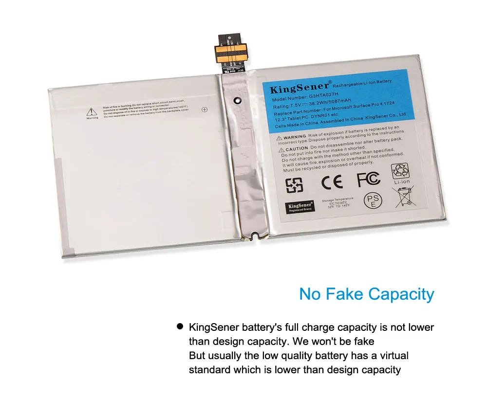 Аккумулятор KingSener G3HTA027H DYNR01 для ноутбука Microsoft Surface Pro 4 1724 12 3 дюйма 7 5 в 5087 Вт/ч |