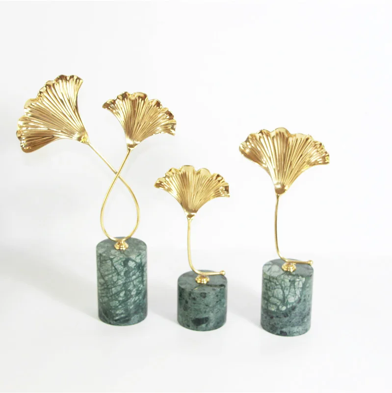 New Chinese style gingko leaf ornaments modern luxury model room American style living room marble decoration
New Chinese style gingko leaf ornaments modern luxury model room American style living room marble decoration