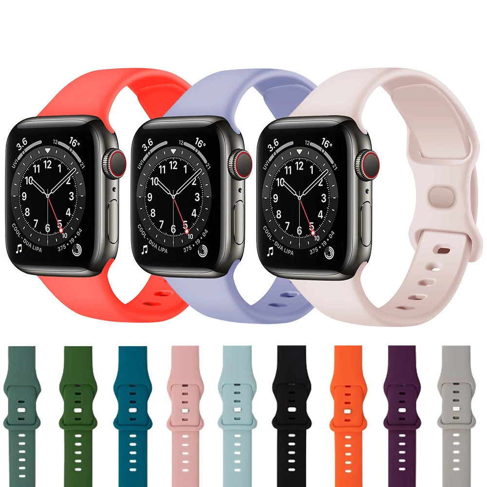 Silicone Strap For Apple Watch band 44mm 40mm 38mm 42mm Smart Watch Rubber Wristband Bracelet iWatch Series 3 4 5 se 6 band
Silicone Strap For Apple Watch band 44mm 40mm 38mm 42mm Smart Watch Rubber Wristband Bracelet iWatch Series 3 4 5 se 6 band