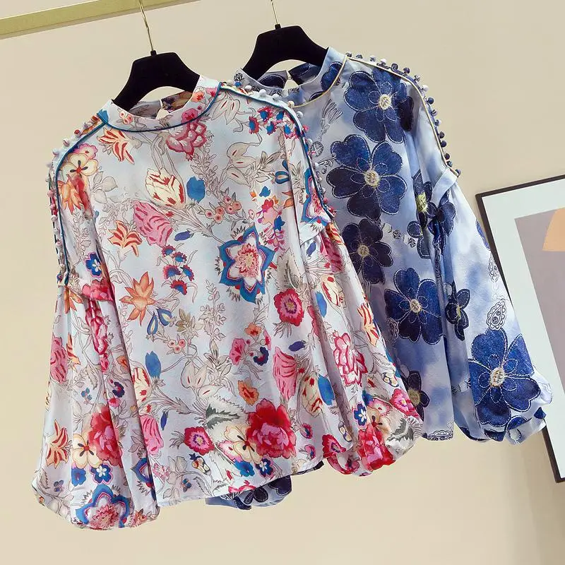 Красный, синий, Цветочный принт свободные рубашки Для женщин со стоячим воротником Фонари рукав шифоновые топы и блузки S-2XL
Красный, синий, Цветочный принт свободные рубашки Для женщин со стоячим воротником Фонари рукав шифоновые топы и блузки S-2XL