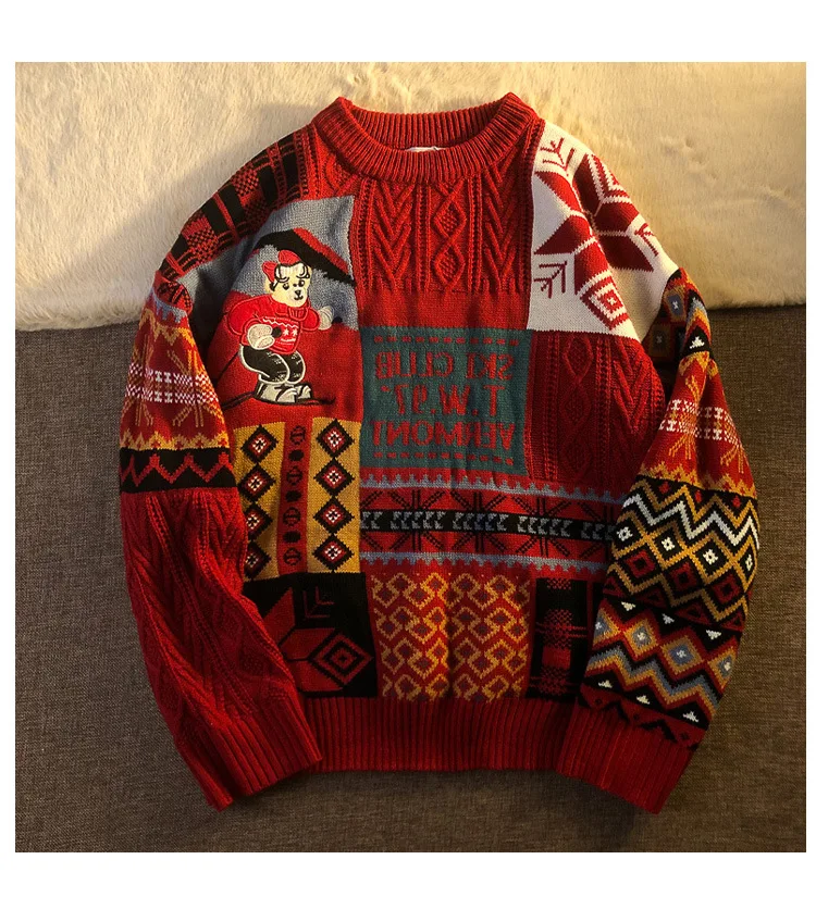 2020 knitwear cartoon casual men's sweater Korean version of women's long-sleeve sweater for women lovers argyle sweater
2020 knitwear cartoon casual men's sweater Korean version of women's long-sleeve sweater for women lovers argyle sweater