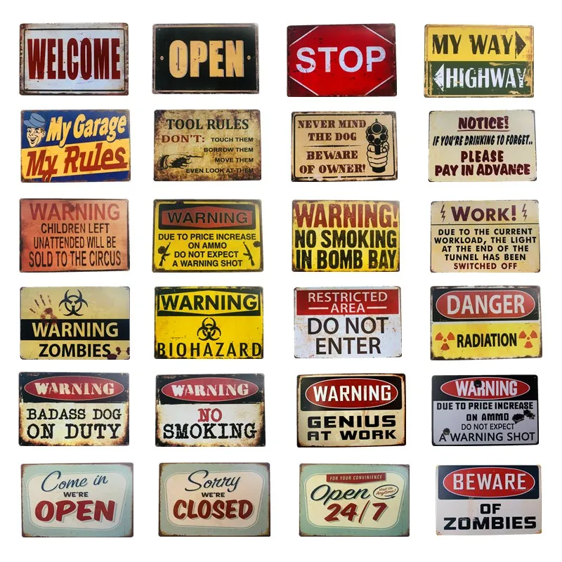 Warning Welcome Open Close Tin Metal Signs Plaque Bar Vintage Garage Wall Decor Art Poster Plaque Bar Pub Club Home Decor
Warning Welcome Open Close Tin Metal Signs Plaque Bar Vintage Garage Wall Decor Art Poster Plaque Bar Pub Club Home Decor