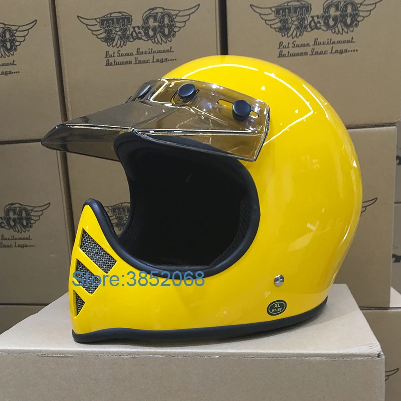 TT & CO Томпсон мотоциклетный шлем с полным лицом винтажный Чоппер Ghost Rider ретро casco