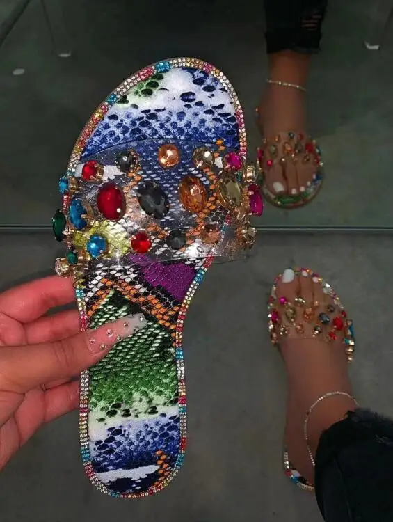 Candy-colored women's rhinestone gemstone slippers outdoor wild casual flat non-slip sandals spring/summer new 2020 flip flop MS
Candy-colored women's rhinestone gemstone slippers outdoor wild casual flat non-slip sandals spring/summer new 2020 flip flop MS