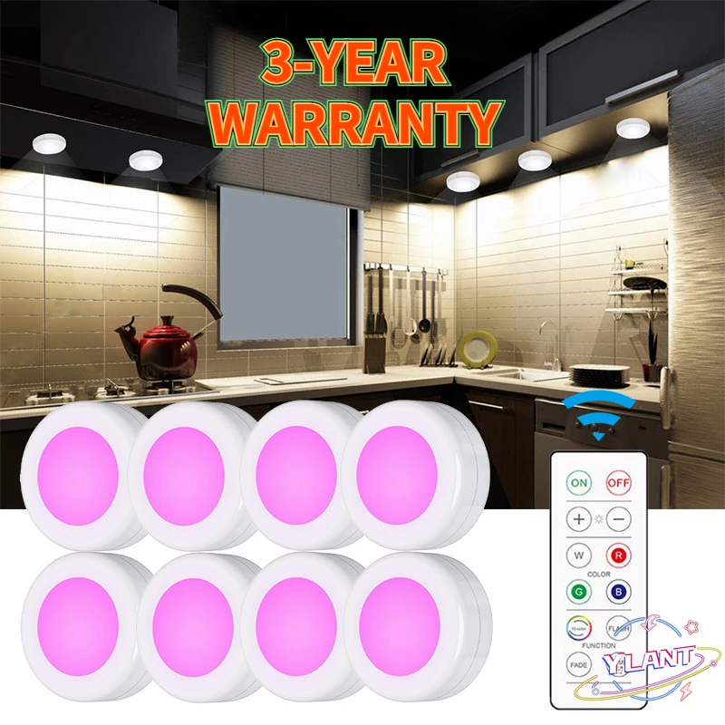 Under Cabinet Light Puck Lights LED Dimmable Battery Powered Counter Lights with Wireless Remote Controls for Kitchen Wardrobe
Under Cabinet Light Puck Lights LED Dimmable Battery Powered Counter Lights with Wireless Remote Controls for Kitchen Wardrobe