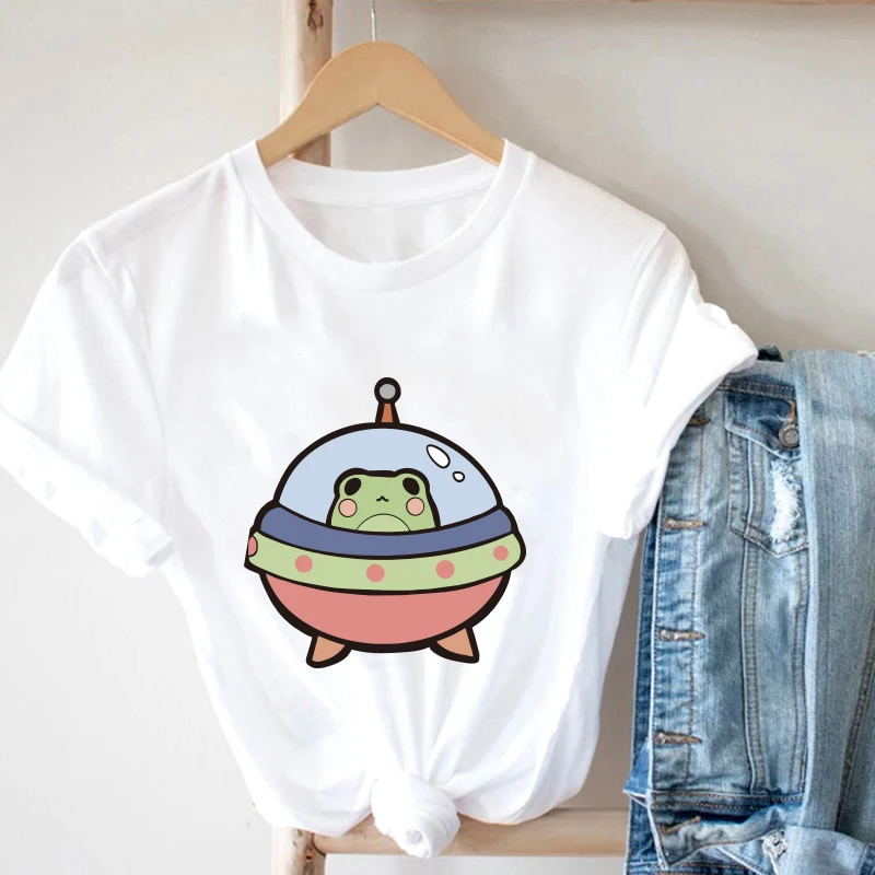 Kawaii Anime Simple Style Short Sleeve T-Shirts A Frog In A Spaceship Woman Summer Clothes Good Quality Women Sexy Tops
Kawaii Anime Simple Style Short Sleeve T-Shirts A Frog In A Spaceship Woman Summer Clothes Good Quality Women Sexy Tops