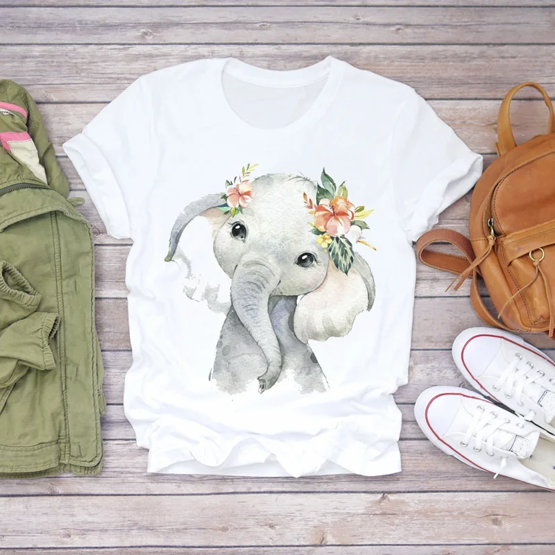 Women T-Shirts Cartoon Casual Short Sleeve Floral Flower Elephant Lady T-shirt Top T Shirt Ladies Womens Graphic Female Tee
Women T-Shirts Cartoon Casual Short Sleeve Floral Flower Elephant Lady T-shirt Top T Shirt Ladies Womens Graphic Female Tee