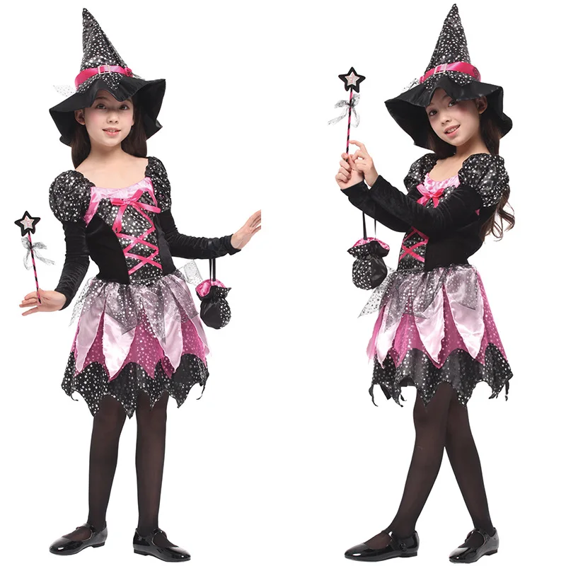 Kids Girls Magic Witch Dresses Hat Outfit Halloween Cosplay Costumes Masquerade Carnival Party Role Play Dress Up Suit
Kids Girls Magic Witch Dresses Hat Outfit Halloween Cosplay Costumes Masquerade Carnival Party Role Play Dress Up Suit