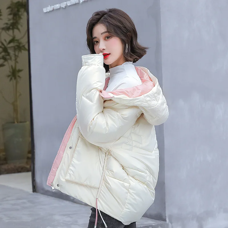 Women's Short Gloosy Hooded Parka Solid Color Warm Winter Jackets 2021 New Casual Drawstring Big Pocket Parkas Coat For Female
Women's Short Gloosy Hooded Parka Solid Color Warm Winter Jackets 2021 New Casual Drawstring Big Pocket Parkas Coat For Female