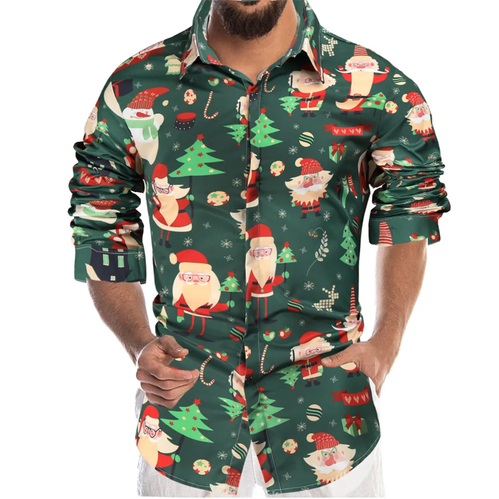 Shirts for Men Tree Santa Claus 3D Long Sleeve Shirt Button Up Mens Clothing Mens Shirts Green Fashion Christmas Clothing
Shirts for Men Tree Santa Claus 3D Long Sleeve Shirt Button Up Mens Clothing Mens Shirts Green Fashion Christmas Clothing