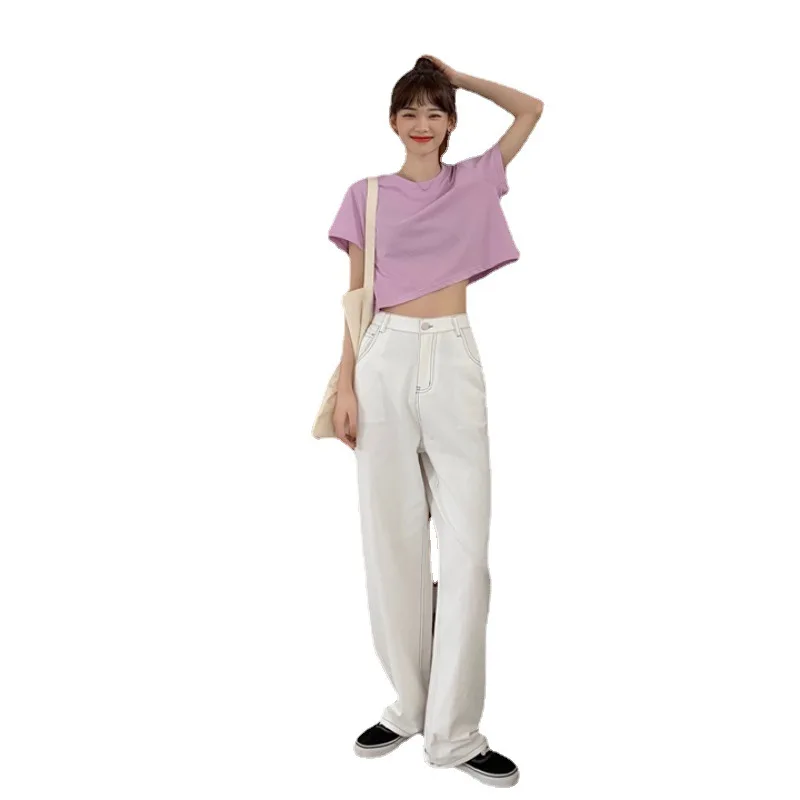 Female Straight Loose White Black Wide-legged Cotton Denim Jeans For Summer Thin High Waist Long Casual Jeans S M L Dropshipping
Female Straight Loose White Black Wide-legged Cotton Denim Jeans For Summer Thin High Waist Long Casual Jeans S M L Dropshipping