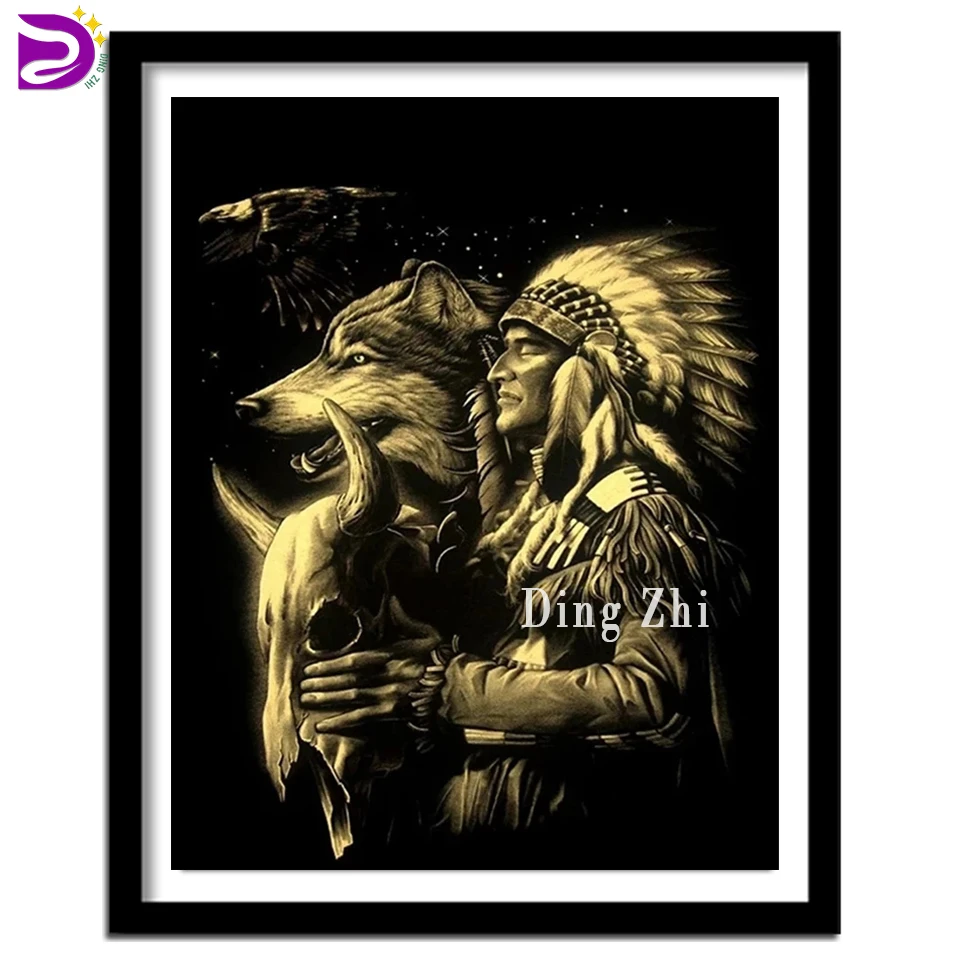 DIY Diamond Painting Indians ,Wolf Diamond Mosaic Full Drill Square Round Cross Stitch Portraits, Animals Embroidery Home decor
DIY Diamond Painting Indians ,Wolf Diamond Mosaic Full Drill Square Round Cross Stitch Portraits, Animals Embroidery Home decor