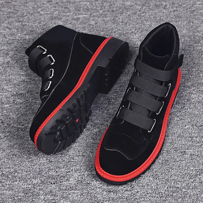 Men's High Top Boots Autumn Vulcanized Shoes Brand Fashion Leather Casual Shoes Male Sneakers Hook&loop Footwear Men Shoes Black
Men's High Top Boots Autumn Vulcanized Shoes Brand Fashion Leather Casual Shoes Male Sneakers Hook&loop Footwear Men Shoes Black