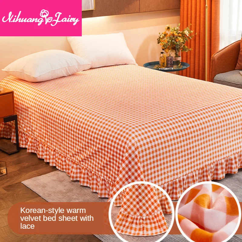 Plaid short plush bed sheet single piece crystal velvet flannel coral fleece single and double keep warm in winter without lint
Plaid short plush bed sheet single piece crystal velvet flannel coral fleece single and double keep warm in winter without lint