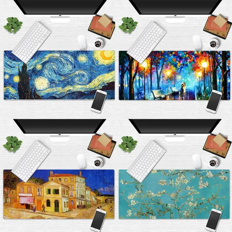Van Gogh Painting Art Keyboards Gaming mousepad Desk Mat Table Gamer Office Work Large Mouse pad mats Non-slip Laptop Cushion
Van Gogh Painting Art Keyboards Gaming mousepad Desk Mat Table Gamer Office Work Large Mouse pad mats Non-slip Laptop Cushion