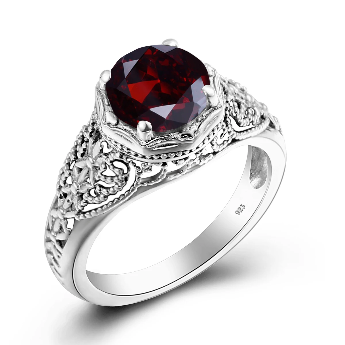 Women's Ring Silver 925 With Stone Garnet 8*8mm 2 Carat Round Cut Large Cocktail Rings Female Vintage Jewelry Dropship Suppliers
Women's Ring Silver 925 With Stone Garnet 8*8mm 2 Carat Round Cut Large Cocktail Rings Female Vintage Jewelry Dropship Suppliers