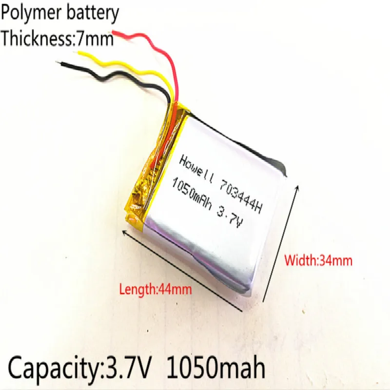 3 линии 3,7 V 1050mAh 703444 литий-полимерный литий-ионный аккумулятор для Mp3 MP4 MP5 GPS Мобильный bluetooth 
3 линии 3,7 V 1050mAh 703444 литий-полимерный литий-ионный аккумулятор для Mp3 MP4 MP5 GPS Мобильный bluetooth