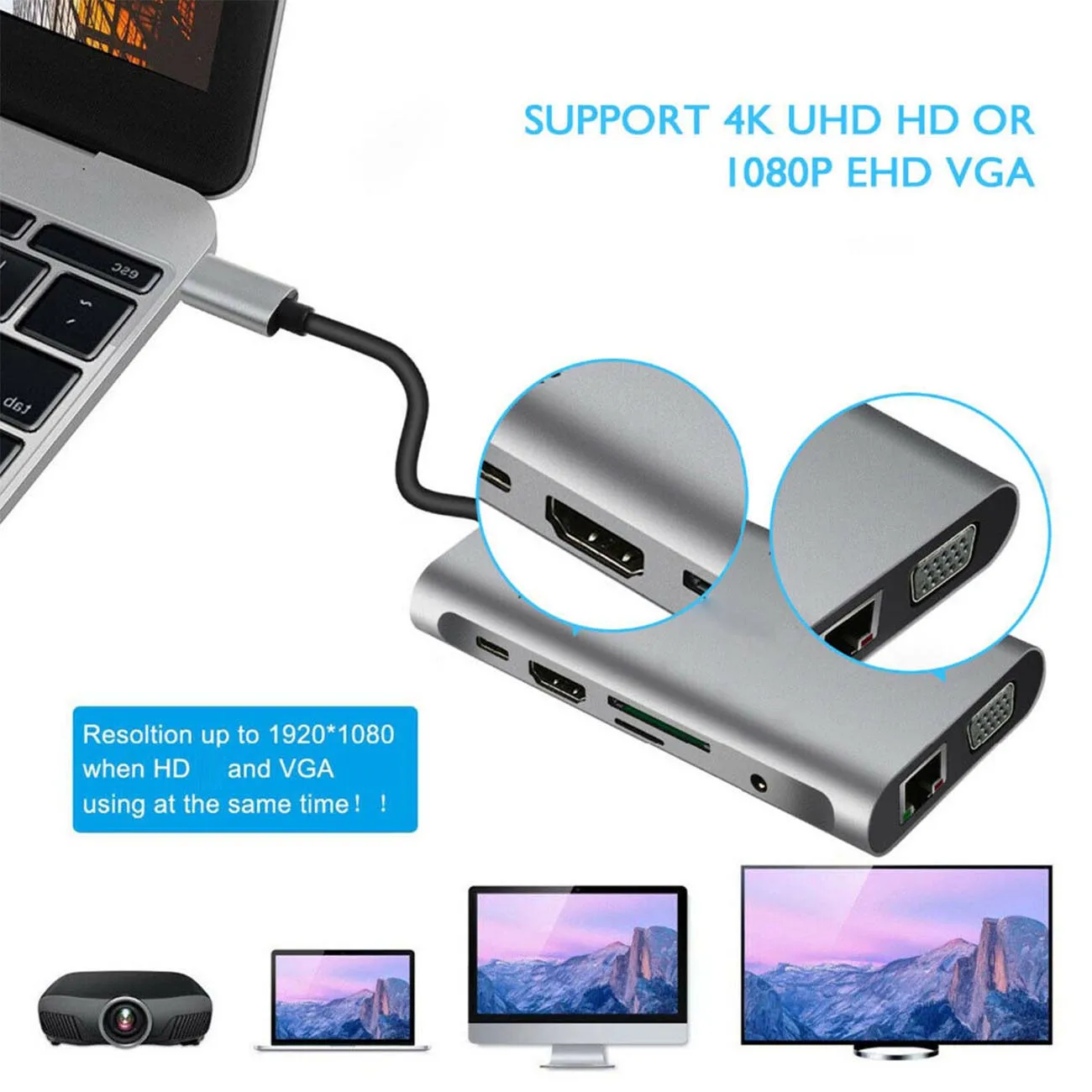 Ten-in-one multifunctional USB expansion dock, TYPE-C to HDMI-compatible USB hub,USB hub, 4K HD hub
Ten-in-one multifunctional USB expansion dock, TYPE-C to HDMI-compatible USB hub,USB hub, 4K HD hub