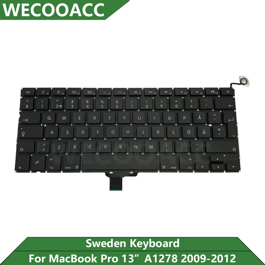 Новая сменная клавиатура A1278 для Macbook Pro 13, шведская клавиатура 2009, 2010, 2011, 2012 лет
Новая сменная клавиатура A1278 для Macbook Pro 13, шведская клавиатура 2009, 2010, 2011, 2012 лет