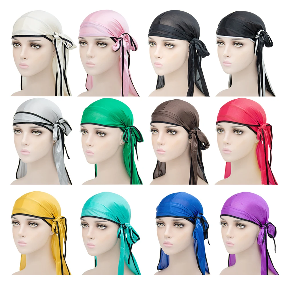 2020 new fashion solid color hip-hop style long tail turban hat beauty silky durags hair care accessories
2020 new fashion solid color hip-hop style long tail turban hat beauty silky durags hair care accessories