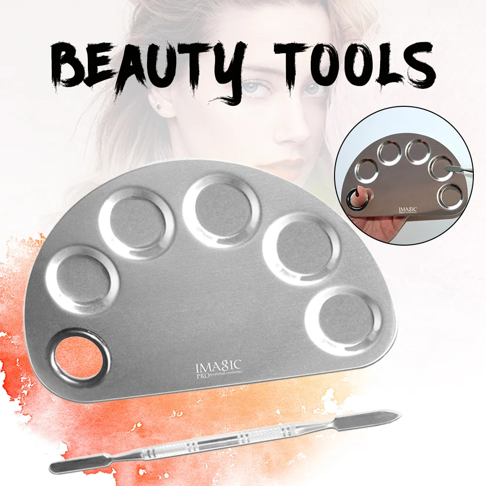 Cosmetic Makeup Mixing Palette Stainless Steel with Spatula for Nail Art, Eye Shadow, Eyelash
Cosmetic Makeup Mixing Palette Stainless Steel with Spatula for Nail Art, Eye Shadow, Eyelash