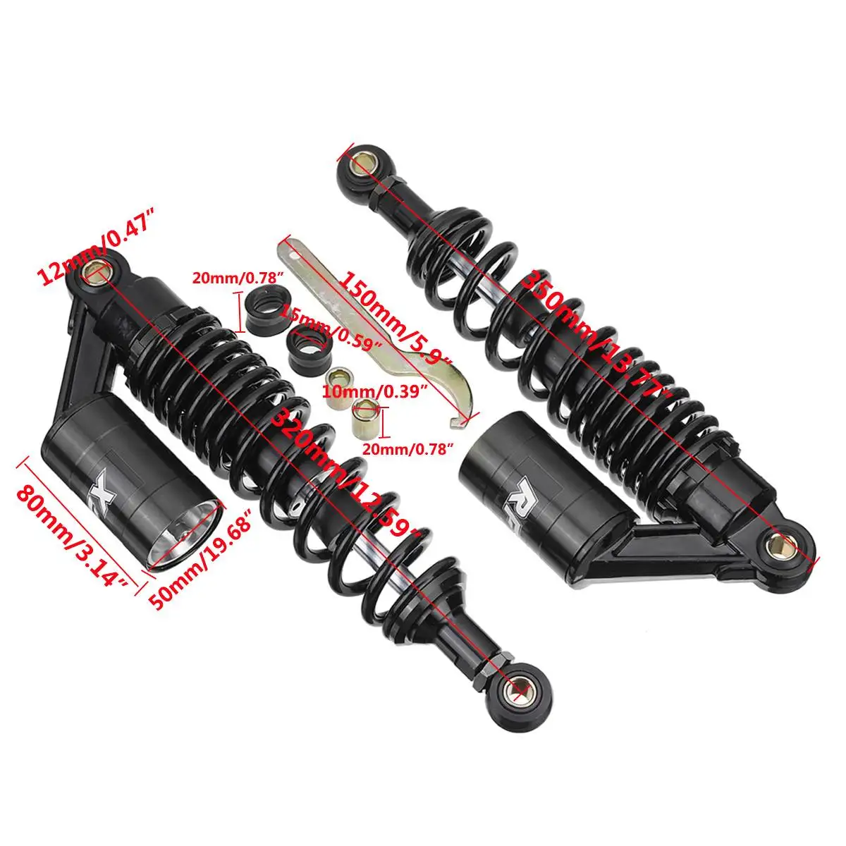 320mm 12.5" Motorcycle Air Shock Absorbers Rear Suspension ATV Quad Dirt Bike Scooter Universal For Honda/Yamaha/Suzuki 
320mm 12.5" Motorcycle Air Shock Absorbers Rear Suspension ATV Quad Dirt Bike Scooter Universal For Honda/Yamaha/Suzuki