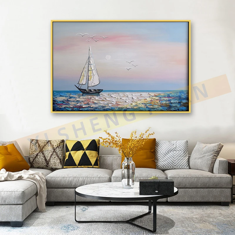 Large Size Knife Sea Boat Handmade Abstract Oil Painting On Canvas Modern Wall Art Painting For Living Room Home Decor no frame
Large Size Knife Sea Boat Handmade Abstract Oil Painting On Canvas Modern Wall Art Painting For Living Room Home Decor no frame