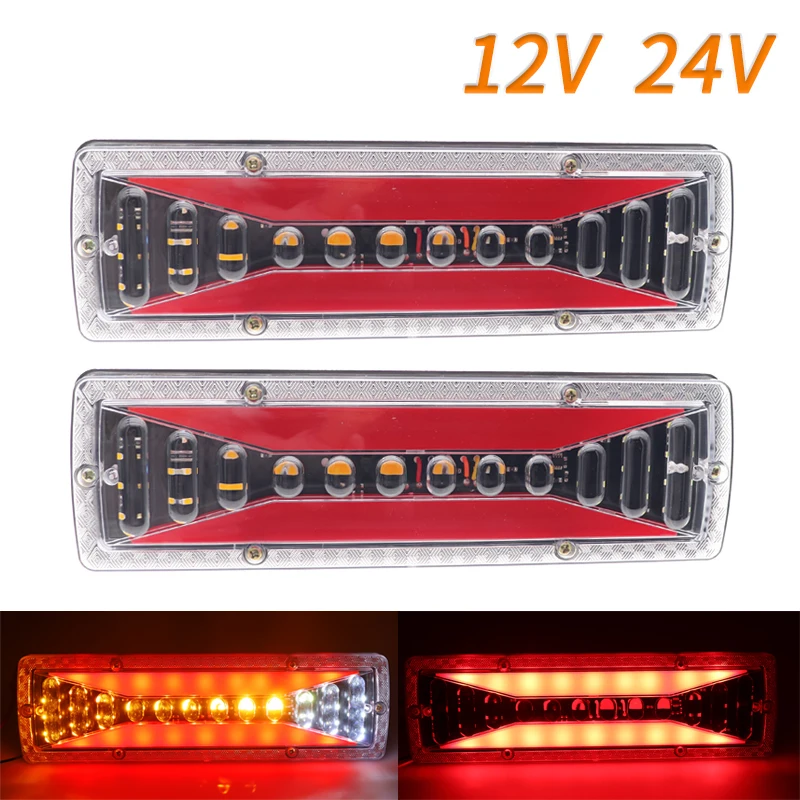 2pcs 12V 24V Tractor Tail Lights Trailer Truck Sequential Turn Signal Reverse Brake LED Lamp Boat Vehicles Lorry Rear Light 
2pcs 12V 24V Tractor Tail Lights Trailer Truck Sequential Turn Signal Reverse Brake LED Lamp Boat Vehicles Lorry Rear Light