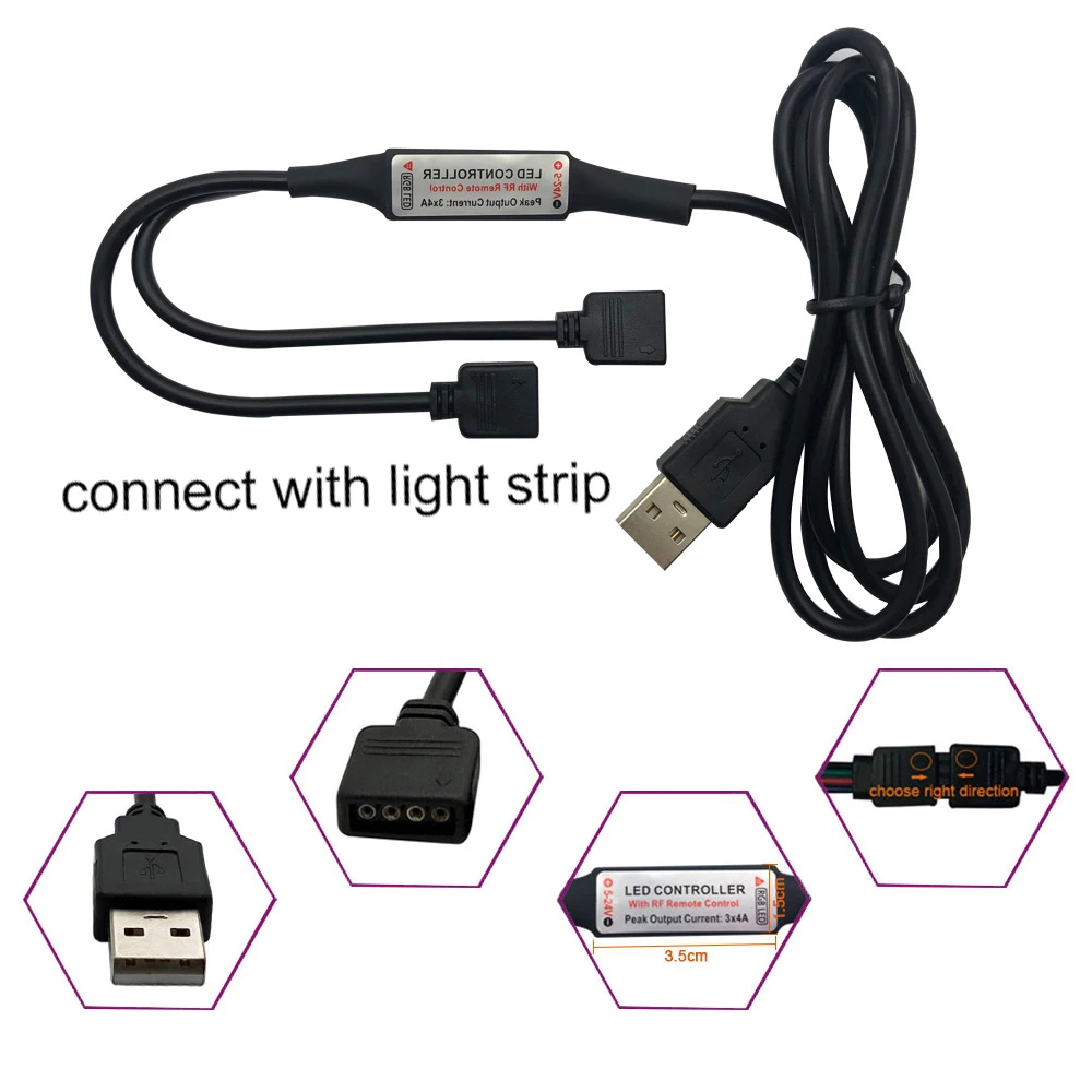 Светодиодные ленты вольт цветная (RGB) РЧ пульт дистанционного управления 5V 12V 24V USB