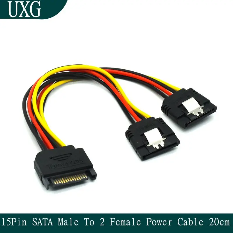 15-контактный штекер SATA на 2 гнезда 15-контактный разветвитель питания HDD разветвитель Y 1 на 2 Удлинительный кабель 20 см
15-контактный штекер SATA на 2 гнезда 15-контактный разветвитель питания HDD разветвитель Y 1 на 2 Удлинительный кабель 20 см