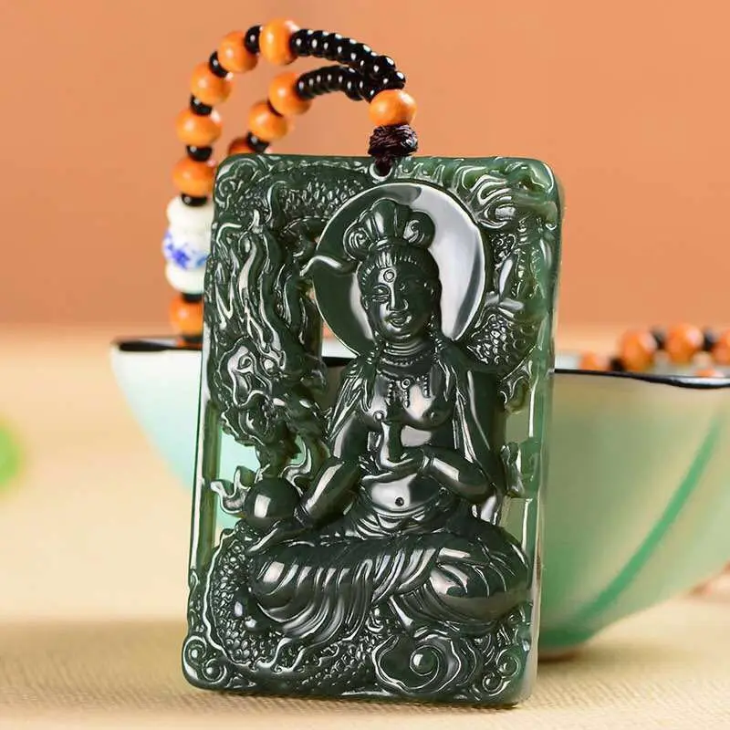 Genuine Natural Hetian Jade Double Sided Guanyin Pendant Women Men Chinese Xinjiang Green Jades Stone Amulet Gift Dragon Pendant
Genuine Natural Hetian Jade Double Sided Guanyin Pendant Women Men Chinese Xinjiang Green Jades Stone Amulet Gift Dragon Pendant