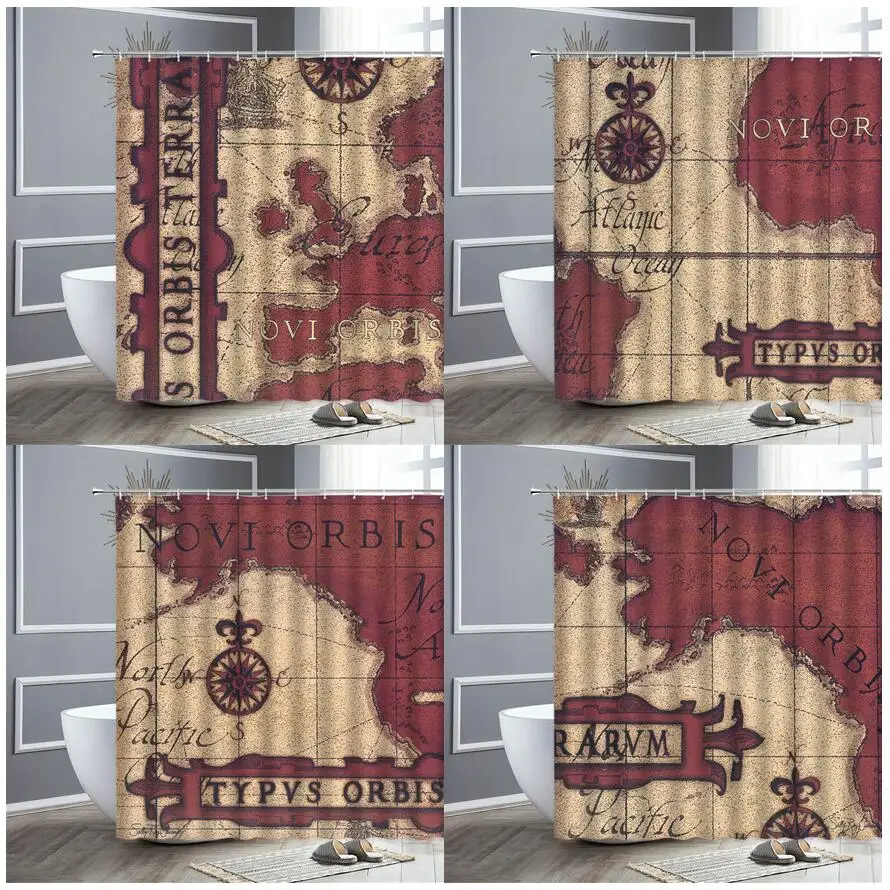 Retro Map Shower Curtain Vintage European Style Home Decoration Creative Waterproof Fabric Bathroom Curtains Hooks Bath Screen
Retro Map Shower Curtain Vintage European Style Home Decoration Creative Waterproof Fabric Bathroom Curtains Hooks Bath Screen